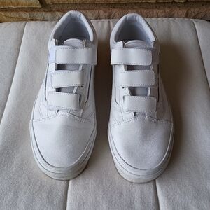 Vans Old Skool leather True White Velcro Sneakers_8